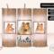 Personalized dog photo tumbler with three pet pictures on a rose gold glitter design
