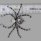 black and silver gray beaded spider 10mm clear glass head, 20mm silver body, movable legs, glass seed beads, lies flat on ruler to show size