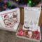 Dear Santa Letter Kit displayed open with letter sheet, candy cane, reindeer cocoa cone, and Christmas gift box under holiday lights