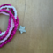 beautiful pink and white 5 bracelet set. stretchy
