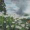 Butterfly and Daises Painting, "Spring May Flowers"