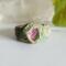 Pink Tourmaline Stainless Steel Ring size 9.5