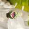 Pink Tourmaline Stainless Steel Ring size 9.5