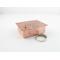 Tiny copper trinket box with nephrite jade gemstone cabochon on hinge lid