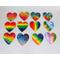 Small 3" inch rainbow heart shaped magnetic canvas fridge art by RainbowMaille
