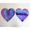 large heart shaped magnetic canvas fridge art in pink, blue and purple by RainbowMaille