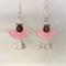Angel earrings with pink wings