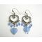 blue heart chandelier earrings