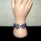 Chainmaille Flower Bracelet, Japanese 12 in 1 Style, Royal Blue with Silver