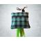 Black and green plaid poop bag holder or treat bag . 4 x 4 inches and comes with a free roll of bags.  Zipper Close and clip to hold used bags.