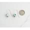 Copper Enamel Spheres of White Turquoise and Water Blue Dangle Earrings with Argentium 935 Sterling Silver Earwires