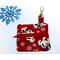 French Bulldogs in Santa Hats with Snowflakes print print dog poop bag or training treat pouch hand made in USA by A FurBaby Favorite