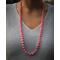 Pink beaded necklace with Thai silver accents