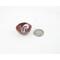 tiny copper enamel bowl shown with dime to show size reference.