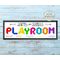Personalized Kids Playroom Digital Download, colorful origami design with inspirational words across the bottom and child's name on top.