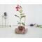 Tiny Copper Enamel bowl used as a Bud Vase on Gemstone Base with copper wire to support a tiny flower stem
