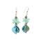 Seashell earrings with blue crystals clusters