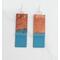 Fold-Formed and Flame-Painted Copper with Torch-Fired Enamel of Sea Foam Aqua Green, Statement Earrings with Argentium 935 Sterling Silver Earwires