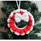 Christmas Wreath Ornament, Handmade Crochet