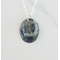 Queen Anne's Lace-Impressed and Hand Painted Enamel Copper Pendant Necklace with 18" 925 Sterling Silver Cable Chain