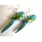 Hand carved and painted parrot earrings