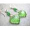 Green heart Valentine earrings