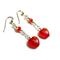 Sterling silver Valentine Earrings with bright red hearts
