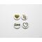 Hearts and Love Gold Foil Magnets