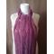 medium purple cashmere lace stole - crochet - tied in front