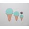 Die cut ice cream cones, embossed