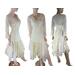 A cream white flapper style dress with low tatters coming away from just below the hips. Long sleeves and a tie at the back if required. Lace tatters in the skirt. One of a kind, handmade, eco-friendly bohemian style dress.