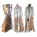 A beautiful tan cream and white tattered dress, perfect for renaissance fair events. Laces up front and back and is floor length. Featuring the dress designer and maker Marie Sophia.
