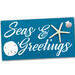 Seas & Greetings Coastal Christmas Sign