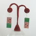 Christmas Earrings Holly Berry Copper Enameled Red and Green Dangles