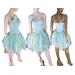 This dress is fabulous and I loved making it. A Cinderella look that moves freely as you move and dance. Masses of baby blue, pink, yellow, green, aqua and white tatters mostly organza fabric. The bodice is boned and has sparkles. The dress has straps for over the shoulder.