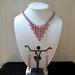 Chainmaille Waterfall Necklace and Earrings, Red