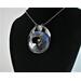 copper enamel pendant black hole with moonstone gemstone