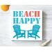 Beach Happy Summer Sign with adirondack chairs.