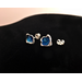 royal blue transparent enamel on fine silver stud earrings