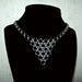 Chainmaille Hand Bracelets and Necklace, Black Ice