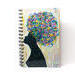 colorful silhouette woman tree roots original art custom notebook journal