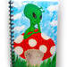 cute alien chillin on a mushroom original art notebook journal
