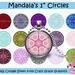 1" Mandalas for bottlecaps and jewelry making