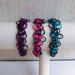 Chainmaille Shaggy Loops Stretch Bracelet, Violet Pink Turquoise