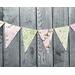 Green and Lavender rose pennant banner.