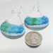 Elegant And Beautiful Aqua, Sky, and Sea Blue enameled copper chandelier dangle earrings