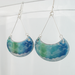 Aqua Sea & Sky Blue Lacy Enamel Earrings