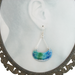 Elegant And Beautiful Aqua, Sky, and Sea Blue enameled copper chandelier dangle earrings