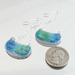 Small Aqua Sea & Sky Blue Lacy Enamel Chandelier Earrings