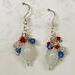 Red, white, and blue earrings, with sparkling crystals